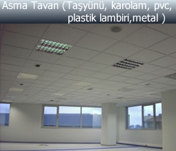 asma tavan montajı ve uygulaması, taşyünü, karolam, metal, alüminyum, plastik lambiri, pvc, taşıyıcı, clip-in
